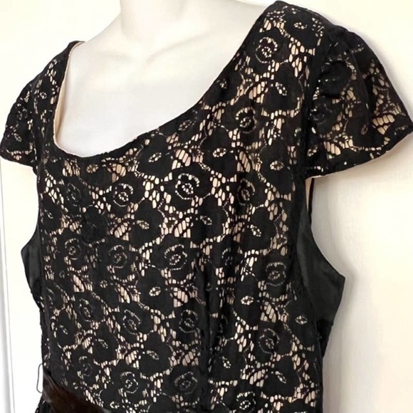 POMPOUS GIRLY PLUS SIZE 22W LBD BLACK LACE ABIGAIL DRESS FULLY LINED - Picture 6 of 12